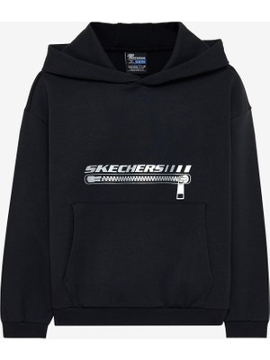 Skechers B 2xi-Lock Hoodie Sweatshirt Büyük Erkek Çocuk Siyah Sweatshirt SK242062-001