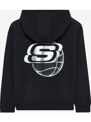 Skechers B 2xi-Lock Hoodie Sweatshirt Büyük Erkek Çocuk Siyah Sweatshirt SK242062-001