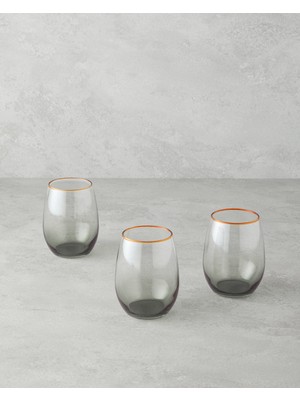 Citrus Cam 3'lü Bardak 350 ml Amber-Yeşil