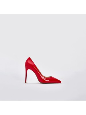 Togo Kadın Stiletto 060061 , Kırmızı Rugan, 37