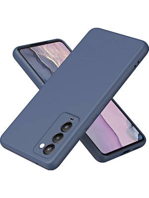 Caseart Tecno Camon 18 Kapak Içi Kadife Kamera Korumalı Lansman Silikon Kılıf - Petrol Mavisi
