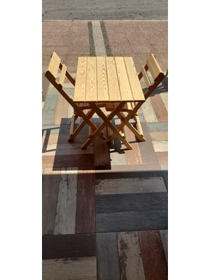 Ahşap Katlanır Masa Sandalye Takım