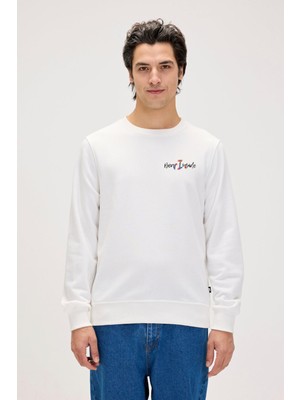 Bad Bear Splashy Beyaz Erkek Baskılı Sweatshirt