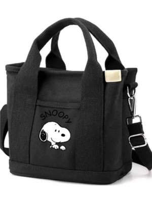 Çocuk Unisex Snoopy Siyah Çanta