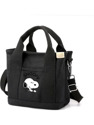 Çocuk Unisex Snoopy Siyah Çanta