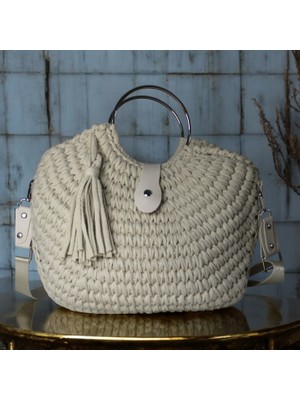 Hasır, Makrome, Vintage, El Örgüsü, El Emeği, Boho, Pamuk Ipliği, Kağıt Ip, Supra Ip Örgü Çanta 0008