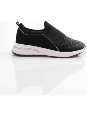 Dgn 204 Kadin Üstü Lastikli Kare Desenli Sneaker Ayakkabi