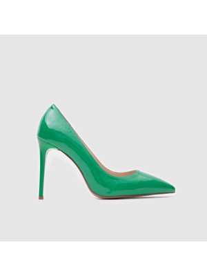 Kadın Stiletto [060061] , Yeşil Rugan, 39