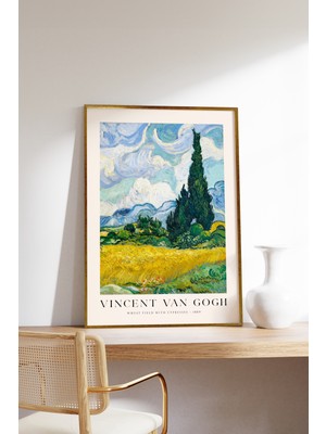 House Gorgeous Van Gogh Wheat Field With Cypresses Tasarımlı Çerçevesiz Poster