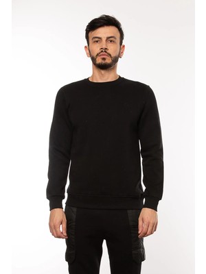 Caz 5615 Bisiklet Yaka Kalın 3 Iplik Düz Erkek Sweat