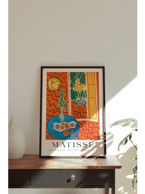 House Gorgeous Henri Matisse Red Interior, Still Life On Blue Table Tasarımlı Çerçevesiz Poster