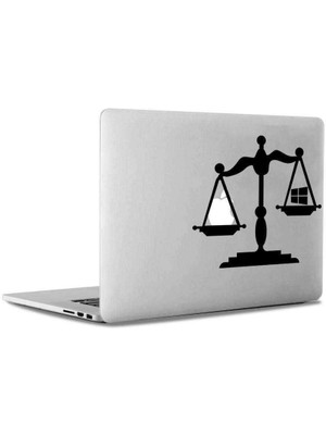 Asilmeydan Terazi Windows Vs Mac Os Macbook, Bilgisayar, Laptop, Ipad Apple, Sticker, Çıkartma, Etiket
