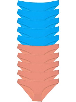 Lisinya 10 Adet Süper Eko Set Likralı Kadın Slip Pudra Mavi - Lisinya