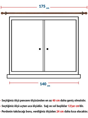 Wenthi Siyah Ahşap Rustik Tek Raylı Perde Askısı