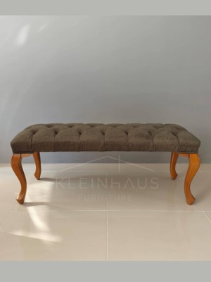 Klein Haus Furniture Lükens Ayaklı Ahşap Bench (Değiştirilebilir Renk ve Kumaş)