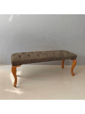 Klein Haus Furniture Lükens Ayaklı Ahşap Bench (Değiştirilebilir Renk ve Kumaş)