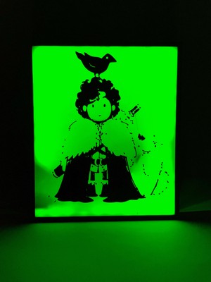 Domini Jon Snow Game Of Thrones - Rgb Led Işıklı 3 Boyutlu Tabela - 17 cm   x  20 cm   x  2 cm  (Bluetooth Kontrollü)