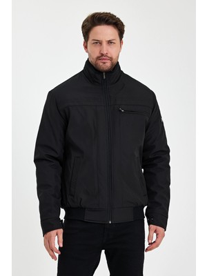 Siyah Içi Kalın Kürklü Hakim Yakalı Rüzgar ve Su Geçirmez Mont&kaban