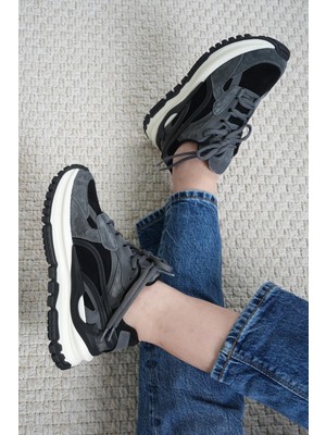 Guja Nona Orijinal Guja Ithal Hakiki Deri Kadın Spor Ayakkabı Siyah