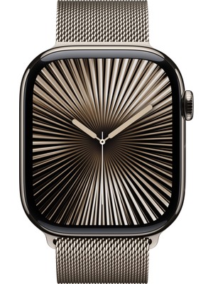 Apple Watch Series 10 GPS + Cellular, 46 mm Natürel Titanyum Kasa ve Natürel Milano Loop - S/M
