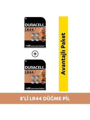 Duracell Özel LR44 Alkalin Düğme Pil 1,5V (76A / A76 / V13GA), 4'lü Paket x 2