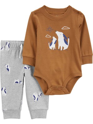 Carter's Erkek Bebek Body Pantolon Set 2'li Paket