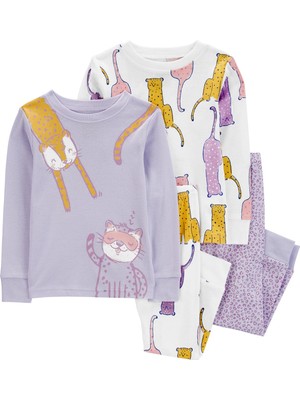 Carter's Küçük Kız Çocuk Pijama Set 4'lü Paket