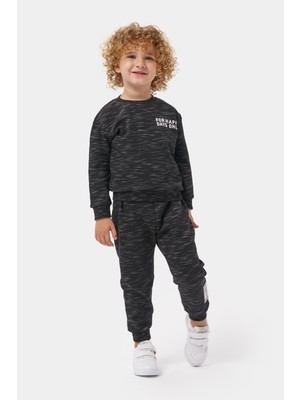 Minipodyum Erkek Çocuk 2 Iplik Şardonlu Pamuklu Etiketli Eşofman Takımı