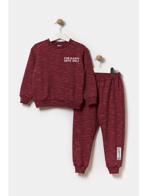 Minipodyum Erkek Çocuk 2 Iplik Şardonlu Pamuklu Etiketli Eşofman Takımı