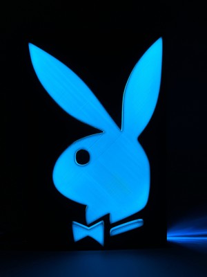 Domini Playboy - Rgb Led Işıklı 3 Boyutlu Tabela - 13cm X 20cm X 2cm (Bluetooth Kontrollü)