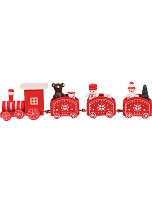 Silhouette Noel 4 Düğüm Tren Süsü Ev Çocuklar Hediye Natal Navidad Noel Dekoru Yeni Yıl Kırmızı (Yurt Dışından)