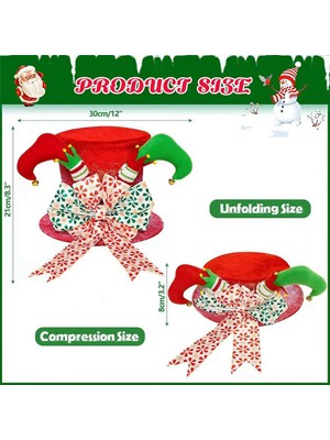 Silhouette Noel Cadı Bacakları Yay Ağaç Şapka Dekorasyonu Sıkıştırılabilir Katlanabilir B (Yurt Dışından)