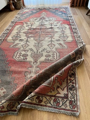 129X265 cm Kuzeybatı Stili Antik Halı Soft Renkli El Dokuma Dekoratif Kilim