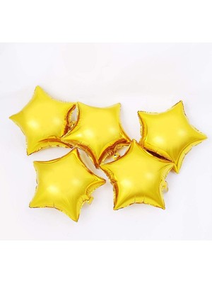 Kidspartim 10 Inç Mini Yıldız Folyo Balon Gold 5 Adet
