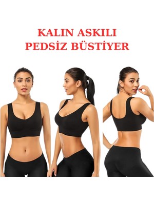 Emba Korse Göğüs Toparlayıcı Kalın Askılı Pedsiz Sütyen Korse Spor Sütyen Büstiyer Yarım Atlet