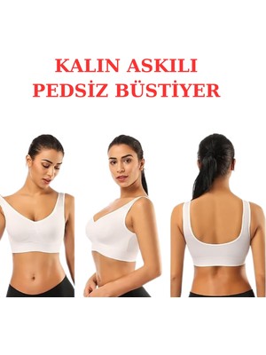 Emba Korse Göğüs Toparlayıcı Kalın Askılı Pedsiz Sütyen Korse Spor Sütyen Büstiyer Yarım Atlet