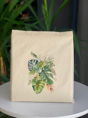 Yaprak Desenli Ham Bez Omuz Çantası