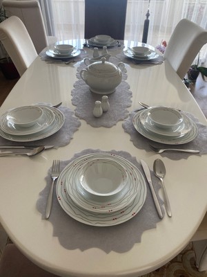 setekshome Modern Kesim Amerikan Servis ve Runner 4 Adet