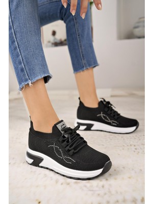 Nesil Shoes Lady 3002 Siyah Triko Kadın Sneakers