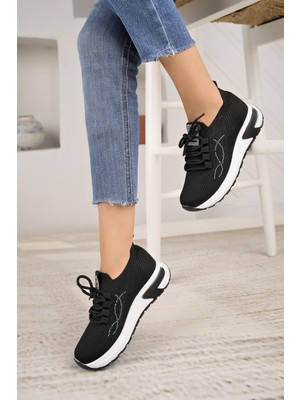 Nesil Shoes Lady 3002 Siyah Triko Kadın Sneakers