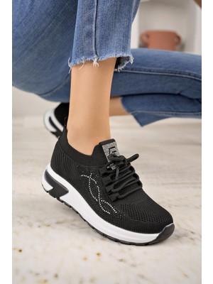 Nesil Shoes Lady 3002 Siyah Triko Kadın Sneakers