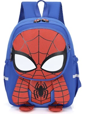 Petityu Marvel Spiderman 3D Anaokulu Çantası Mavi Spiderman