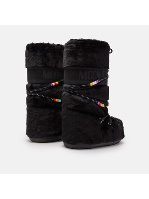 Moon Boot Kadın 80D1408990-N001 Moon Boot Icon Faux Fur Beads Black