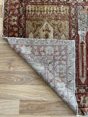 99X254 cm Eşsiz Tasarımlı El Dokuma Antik Yün Kilim 100 Yaş Uşak Kilimi