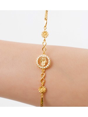 925 Ayar Gümüş Meryem Ana Eli Kadın Bileklik (Özel Kutulu)