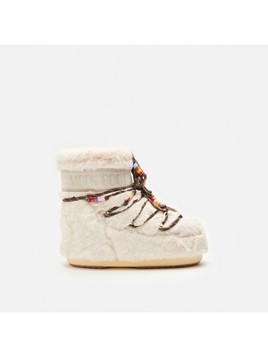 Kadın  80D1409470-L002 Moon Boot Icon Low Faux Fur Beads Cream