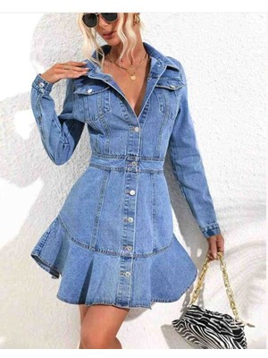 Princess Jeans Dress Kot Mini Elbise