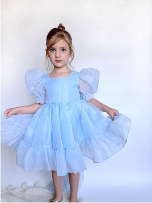 Linola Baby Kids Puffy Şifon Kız Çocuk Parti Elbisesi