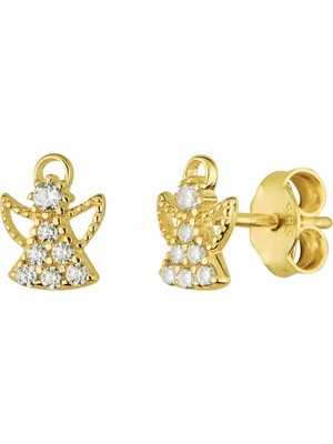 goldkupe 14 Ayar Altın Melek Taşlı Küpe 0,95 gr