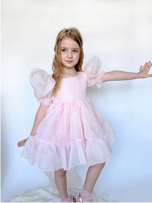 Linola Baby Kids Puffy Şifon Kız Çocuk Parti Elbisesi